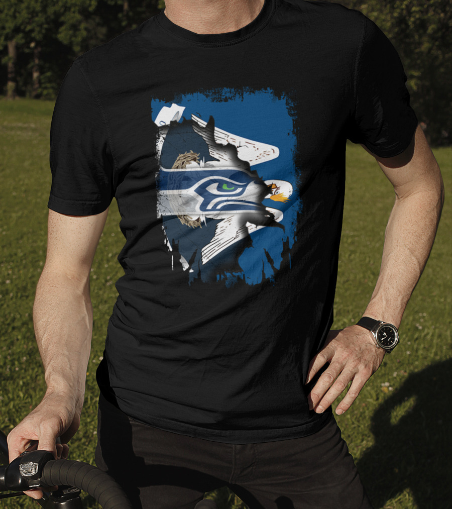 Together Louisiana With Seahawks Eagle Mashup T-Shirt