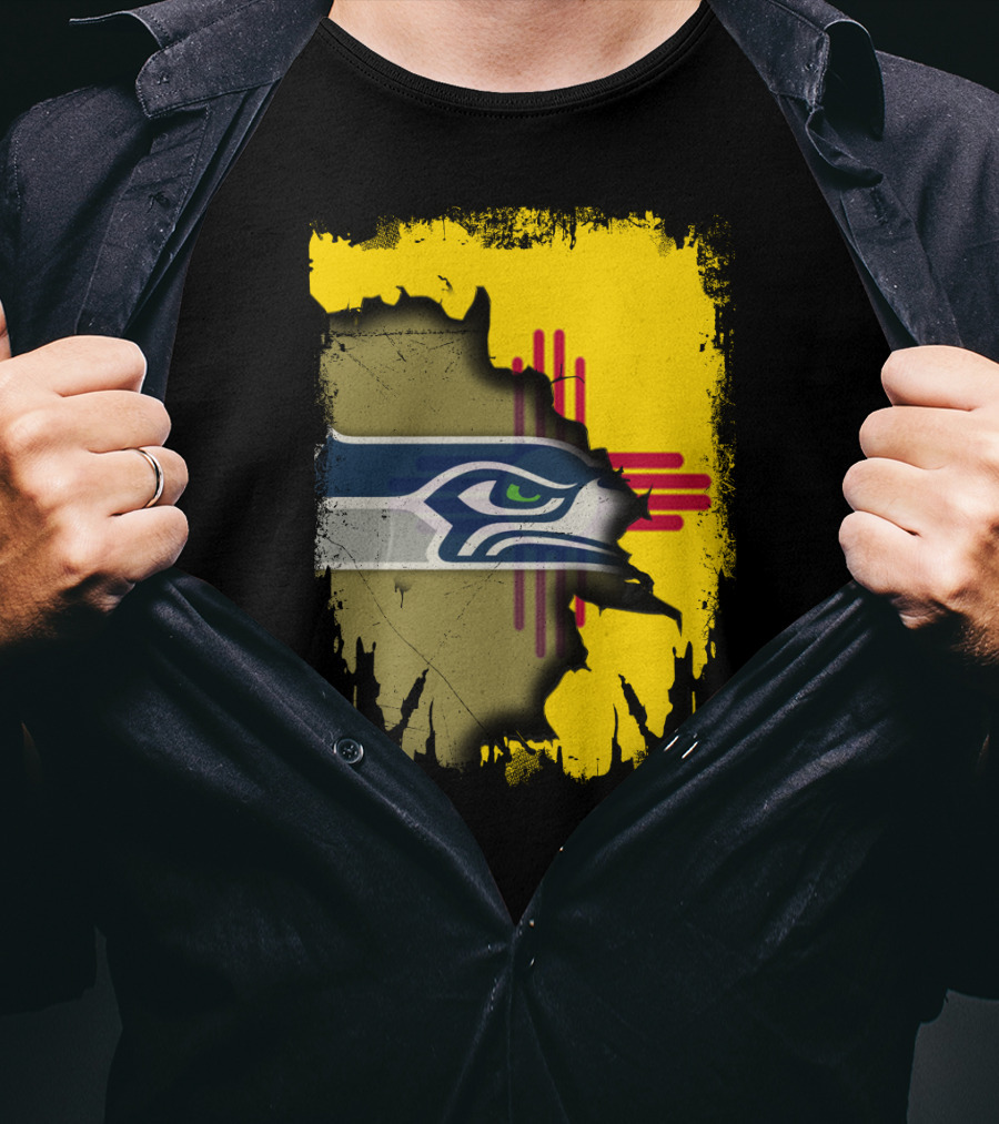 New Mexico Zia With Seahawks Logo Fusion T-Shirt