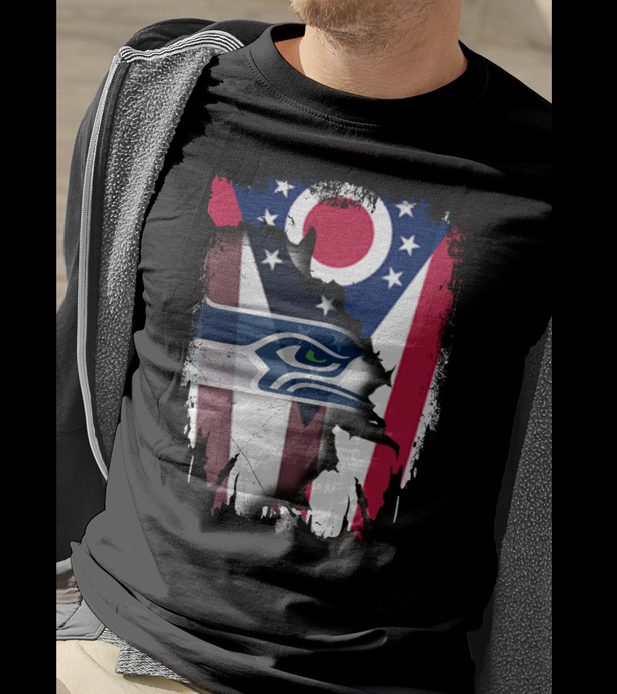 Together Ohio With Seahawks Flag Football Fandom T-Shirt