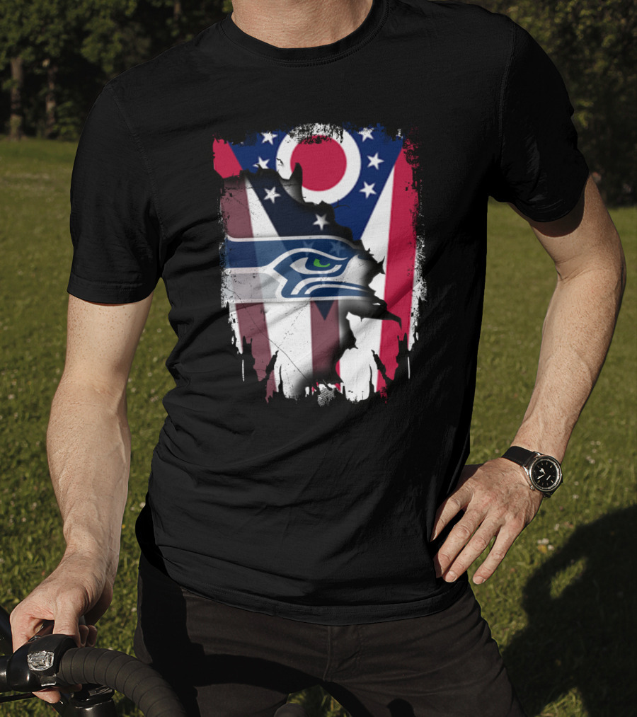 Together Ohio With Seahawks Flag Football Fandom T-Shirt
