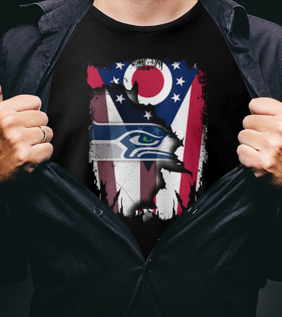 Together Ohio With Seahawks Flag Football Fandom T-Shirt