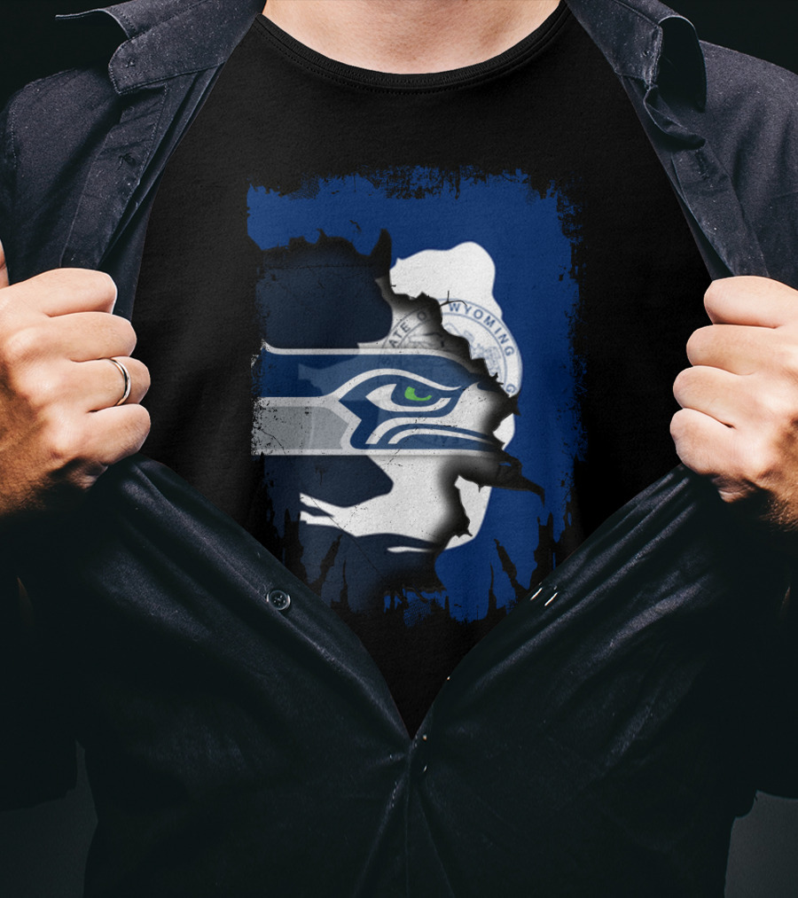 Wyoming Pride Meets Seahawks Spirit T-Shirt