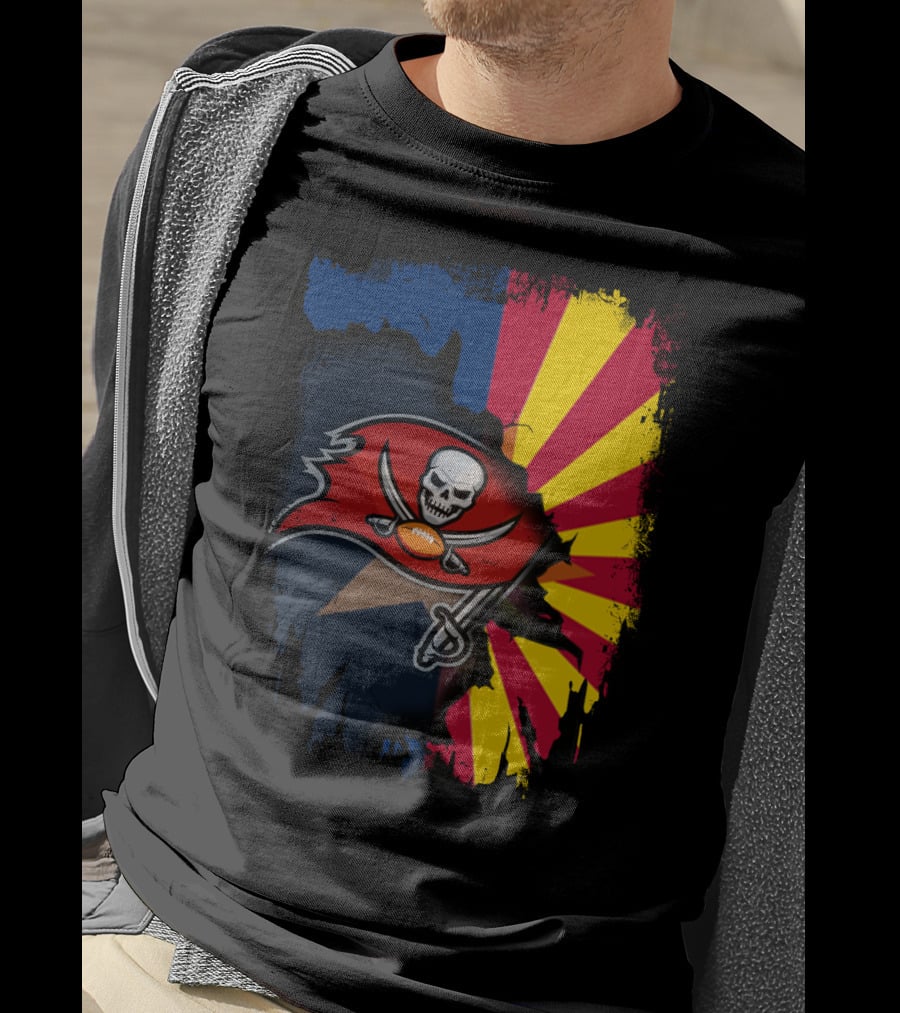 Arizona State Flag And Buccaneers Logo Together T-Shirt