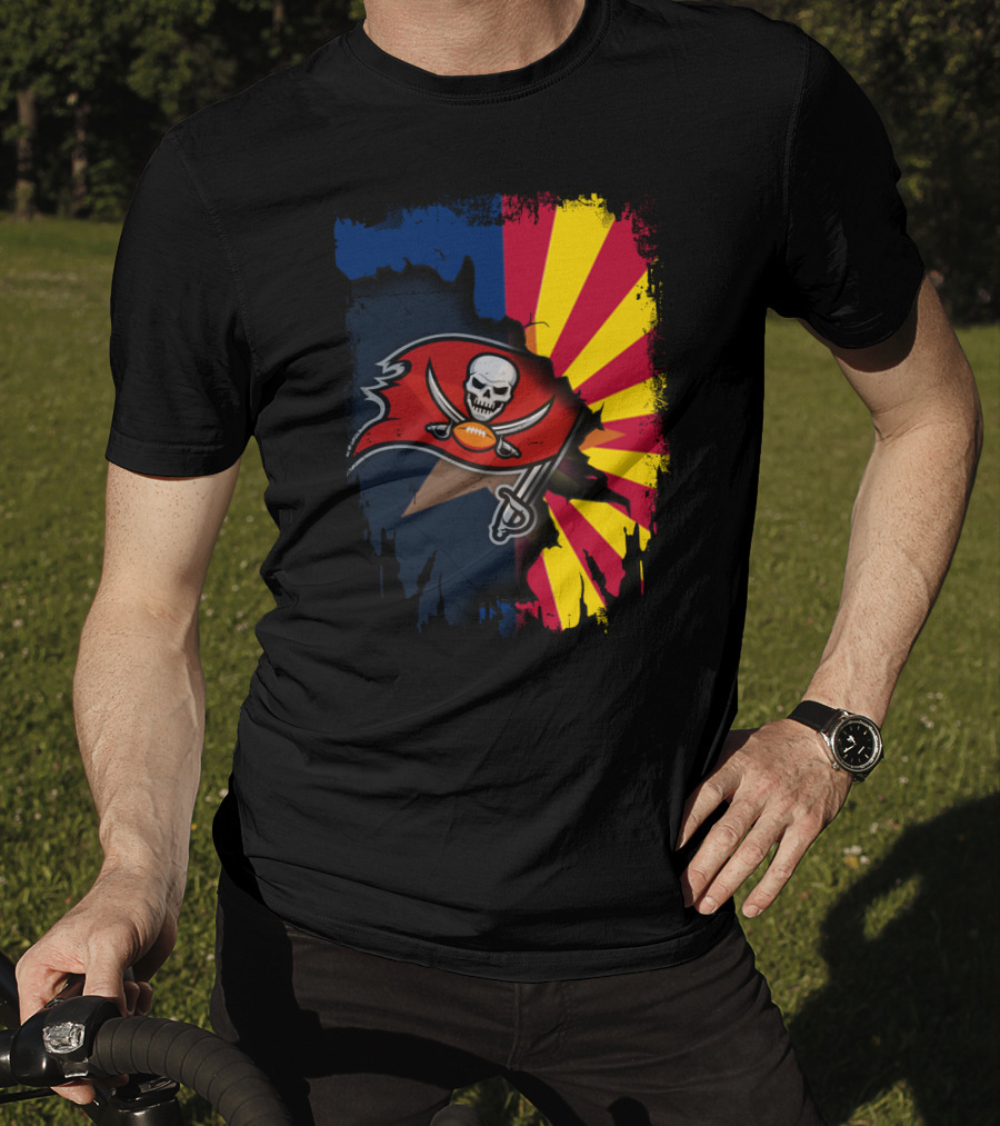 Arizona State Flag And Buccaneers Logo Together T-Shirt