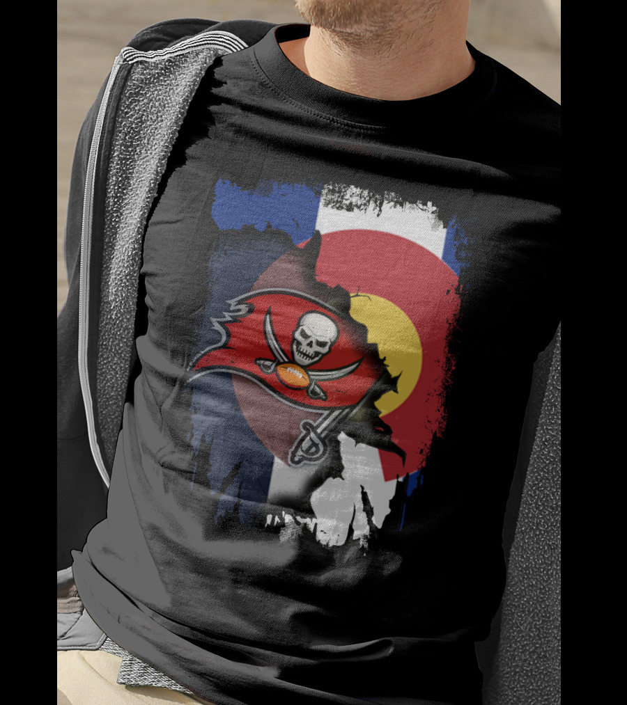 Colorado Flag With Buccaneers Logo Integration T-Shirt