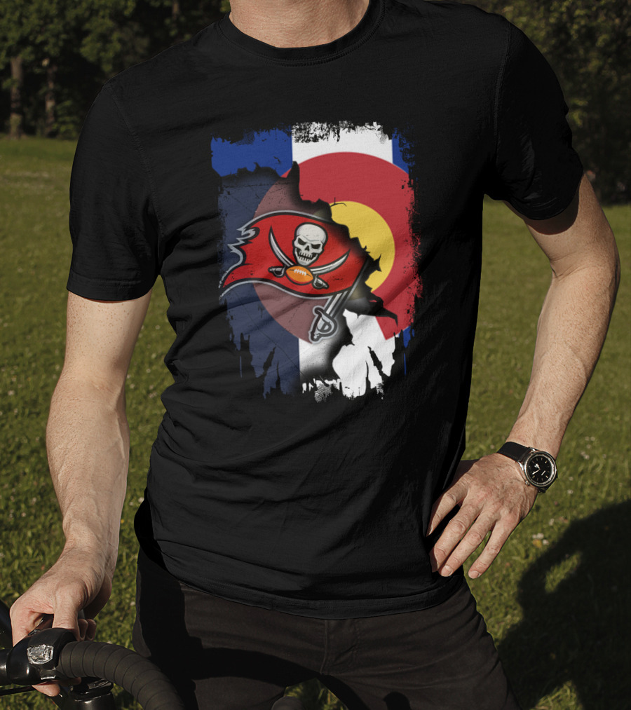 Colorado Flag With Buccaneers Logo Integration T-Shirt