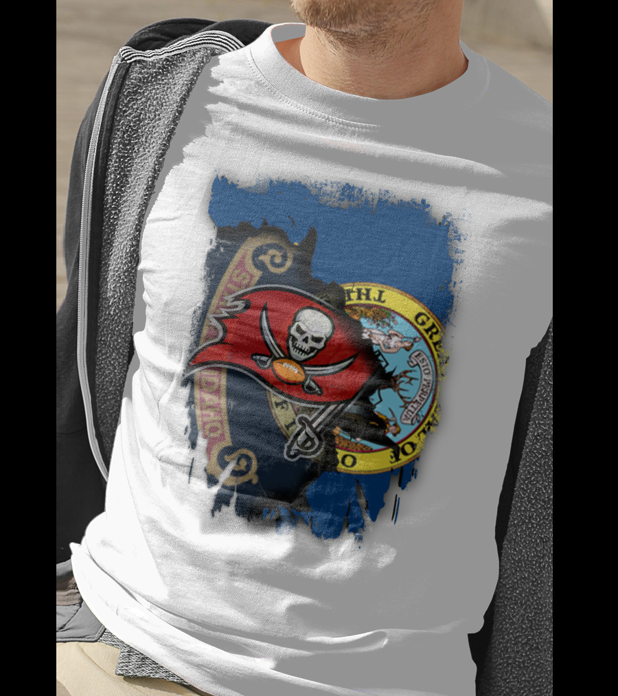 Idaho State Meets Buccaneers Flag Fusion T-Shirt