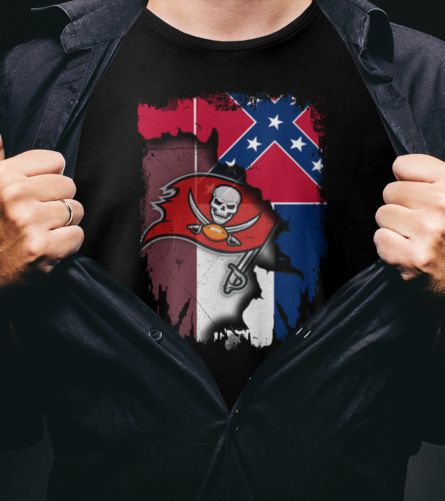 Together Mississippi Buccaneers Flag Fusion T-Shirt