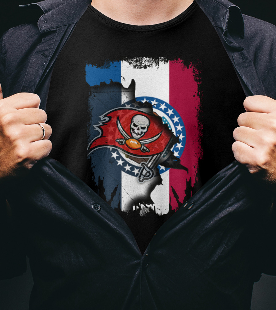 Together Missouri Flag With Buccaneers T-Shirt