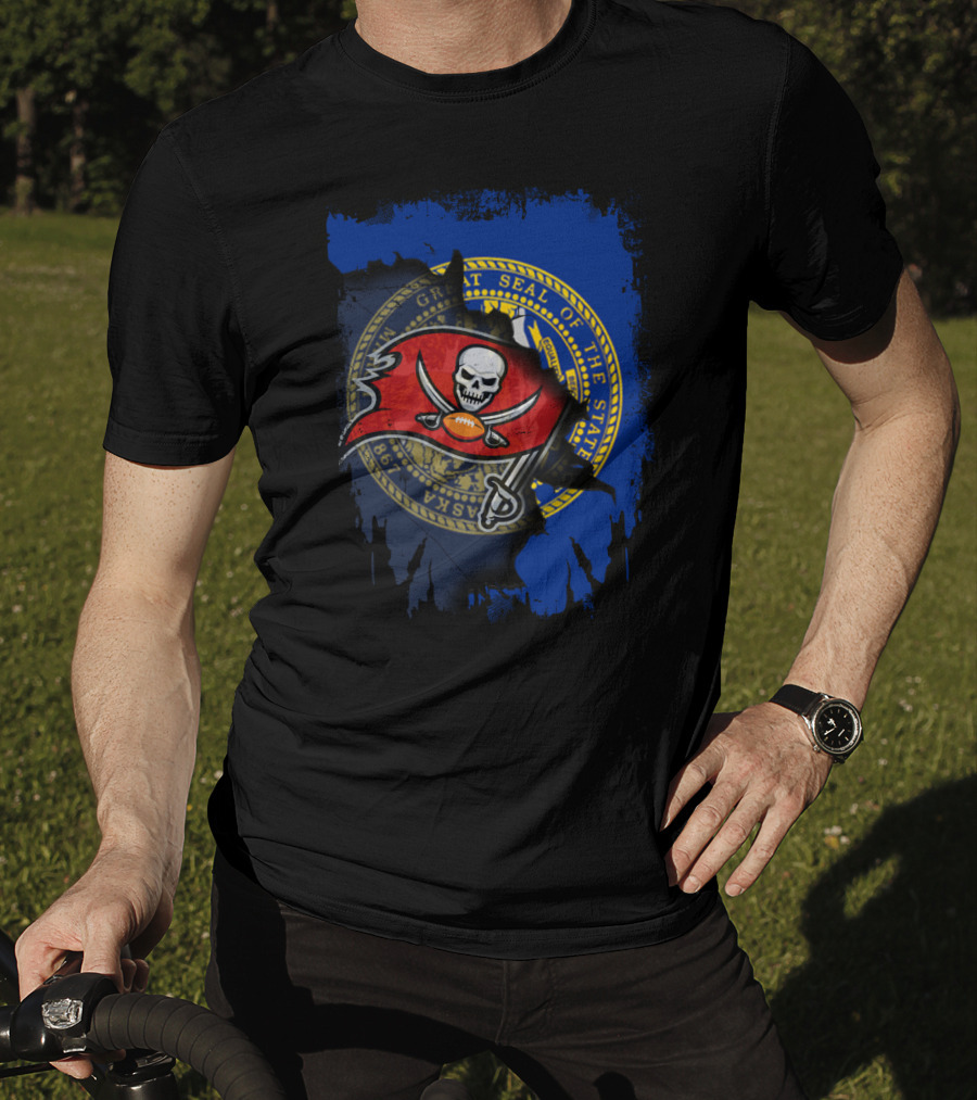 Together Nebraska State Seal With Buccaneers Football T-Shirt