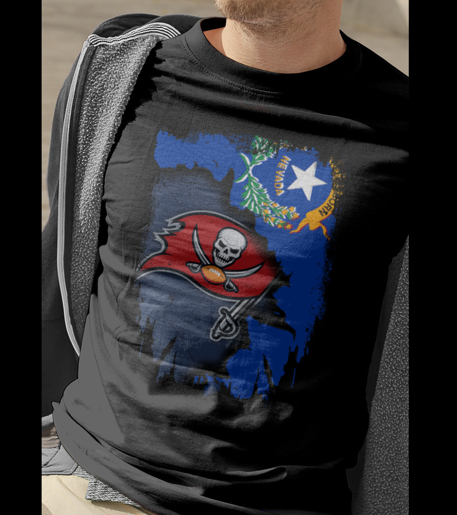 Nevada State With Buccaneers Football Flag Integration T-Shirt