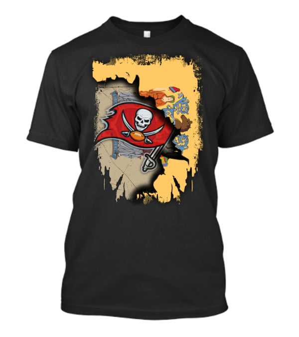 Together New Jersey Buccaneers Football Flag Map T-Shirt