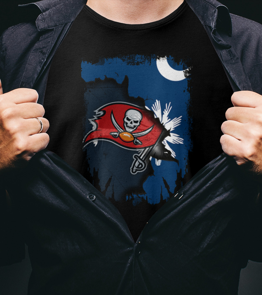 Together South Carolina Buccaneers Moon And Palmetto T-Shirt