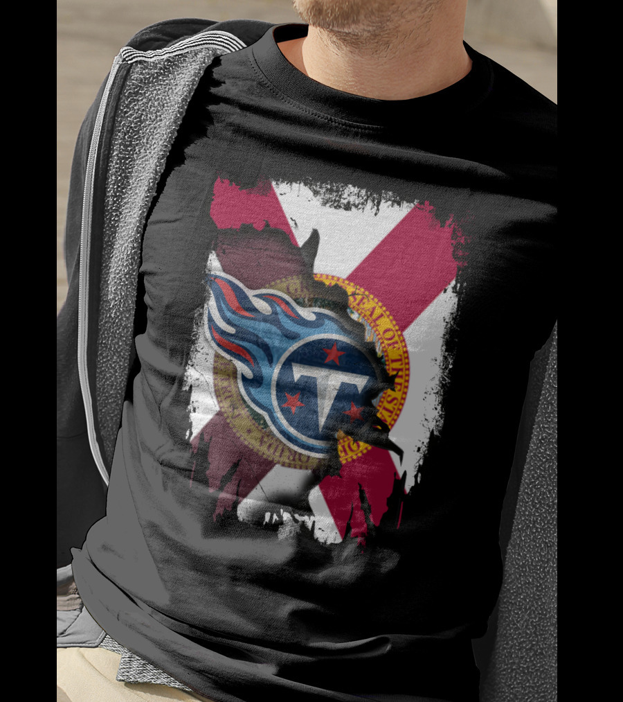 Florida State Flag And Tennessee Titans Logo Fusion T-Shirt