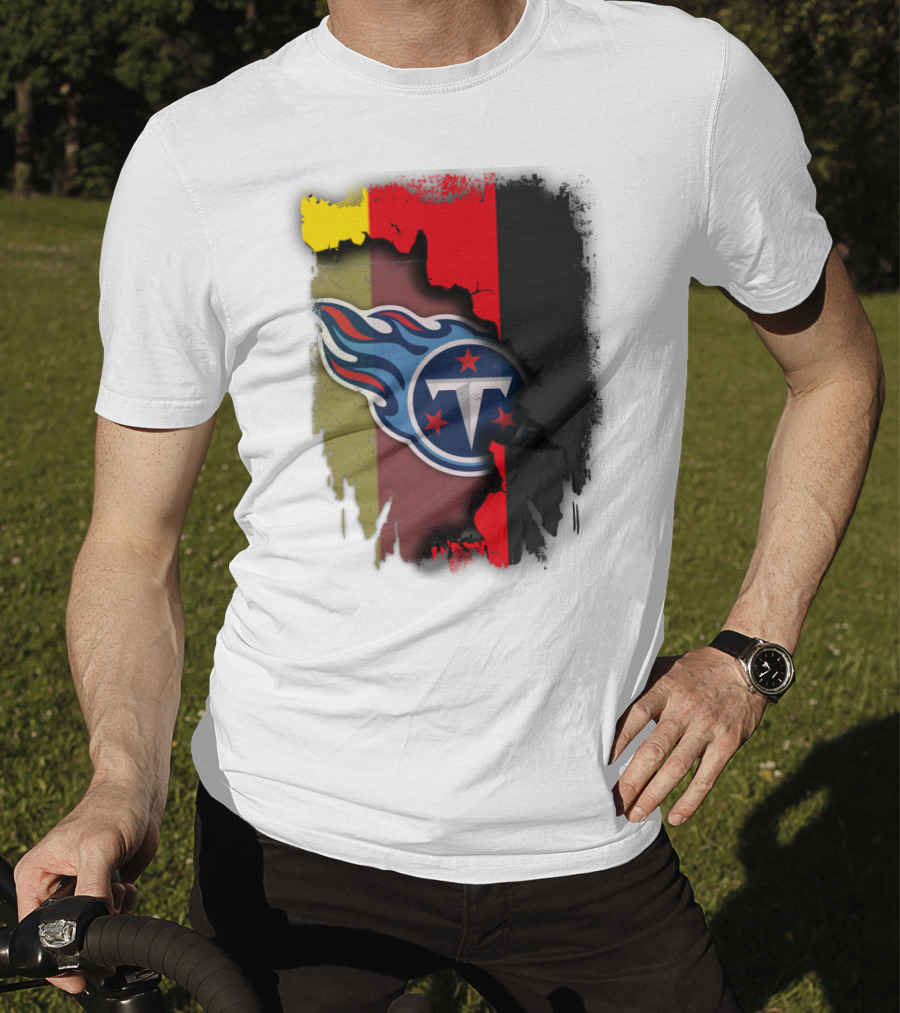 Germany United With Tennessee Titans Logo Fusion T-Shirt