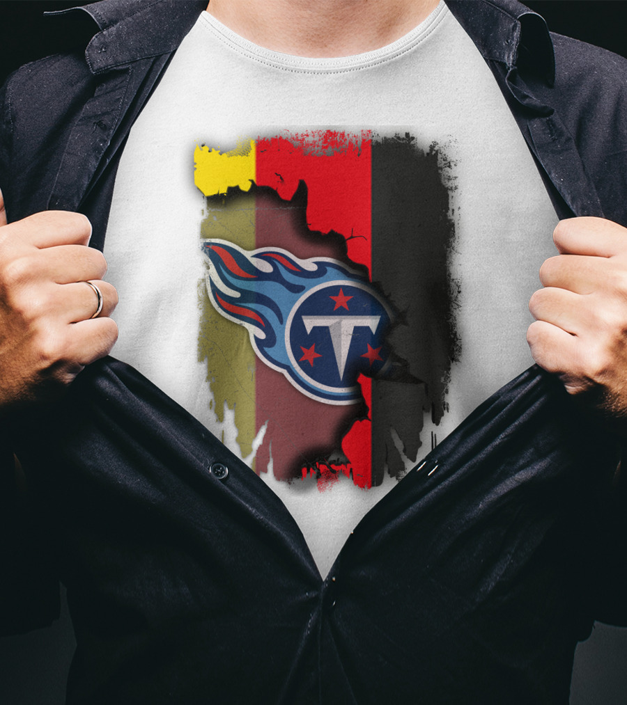 Germany United With Tennessee Titans Logo Fusion T-Shirt
