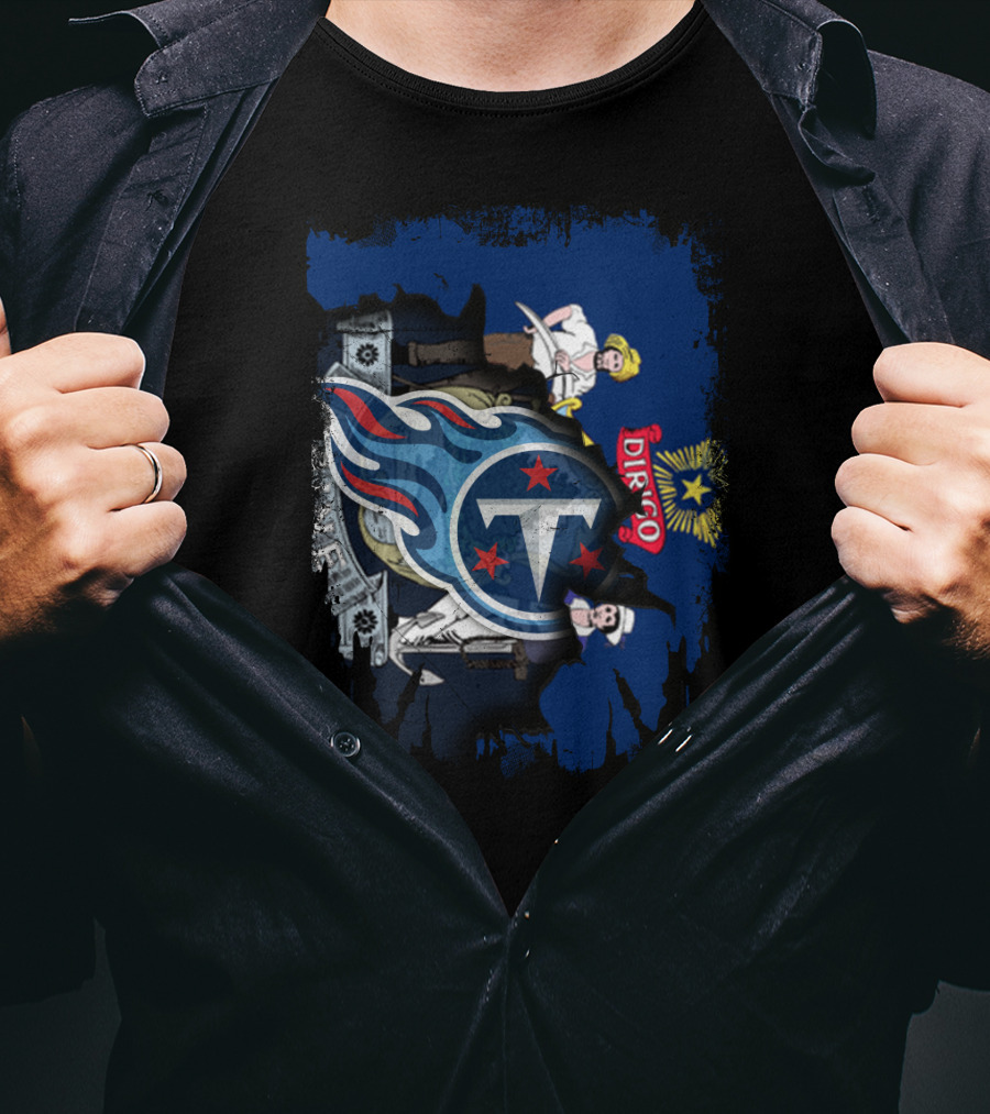 Maine State Flag With Tennessee Titans T-Shirt