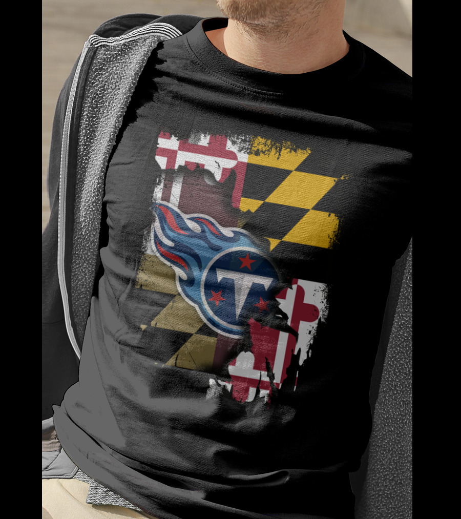 Maryland Flag And Titans Logo United T-Shirt