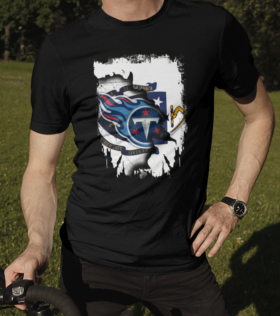 Together Massachusetts With Titans Logo Fusion T-Shirt