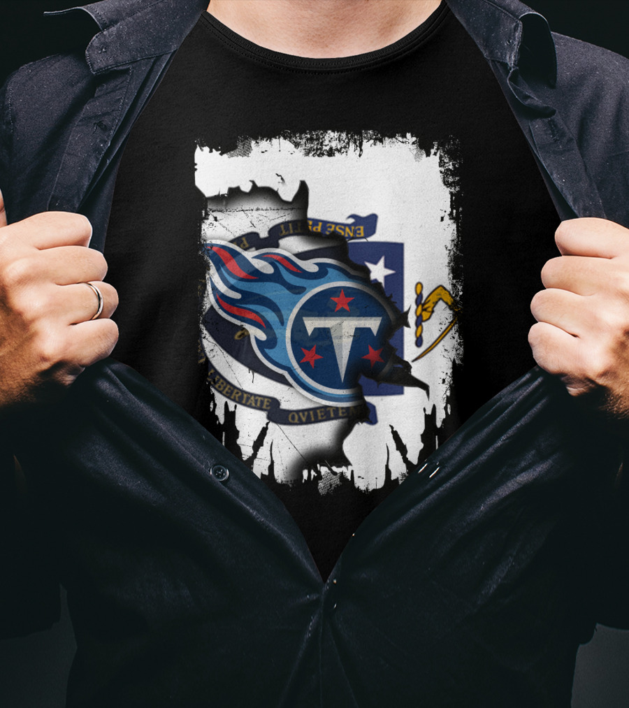 Together Massachusetts With Titans Logo Fusion T-Shirt