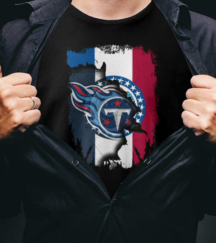 Missouri Pride Meets Titans Icon On Flag Background T-Shirt