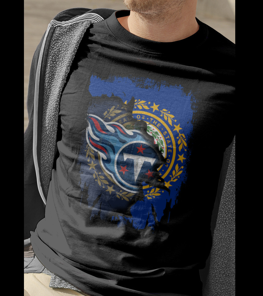 New Hampshire United With Titans Emblem And State Seal Fusion T-Shirt