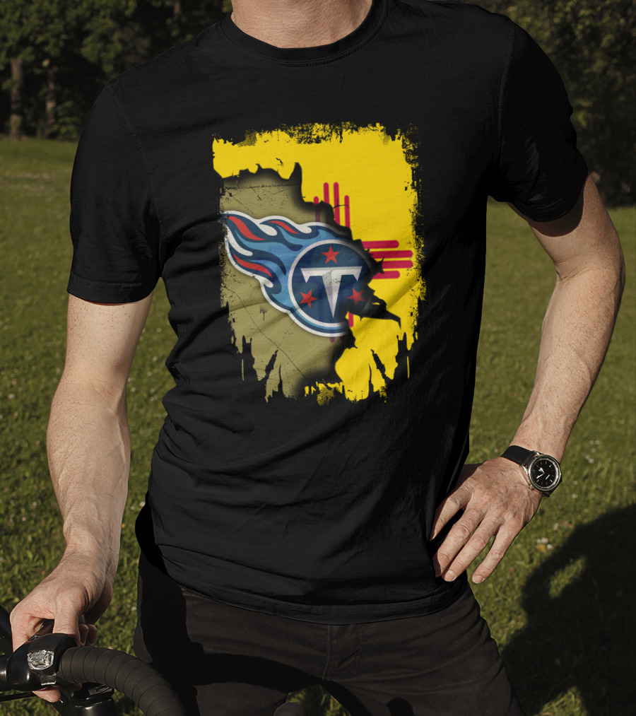 Together New Mexico Titans Flame Logo Zia Symbol Background T-Shirt