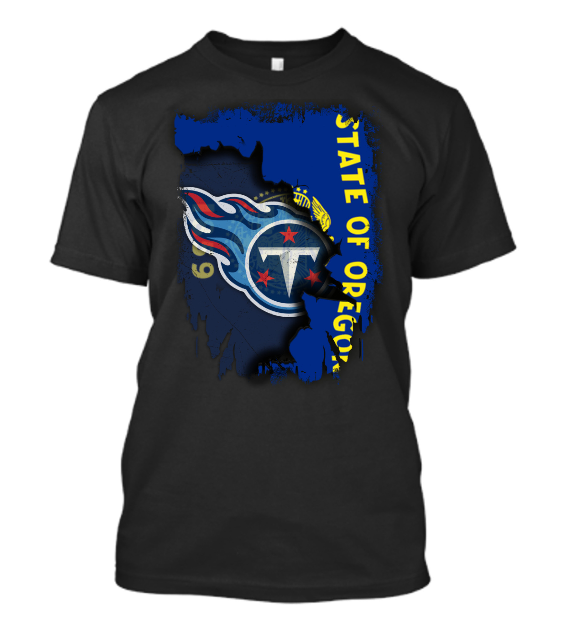 Titans Logo Overlay With State Of Oregon Flag T-Shirt