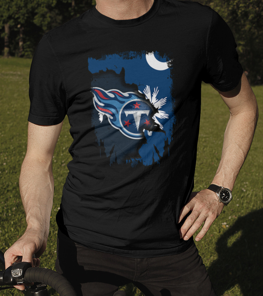 Together South Carolina Titans Moon Palmetto Flag Mashup T-Shirt