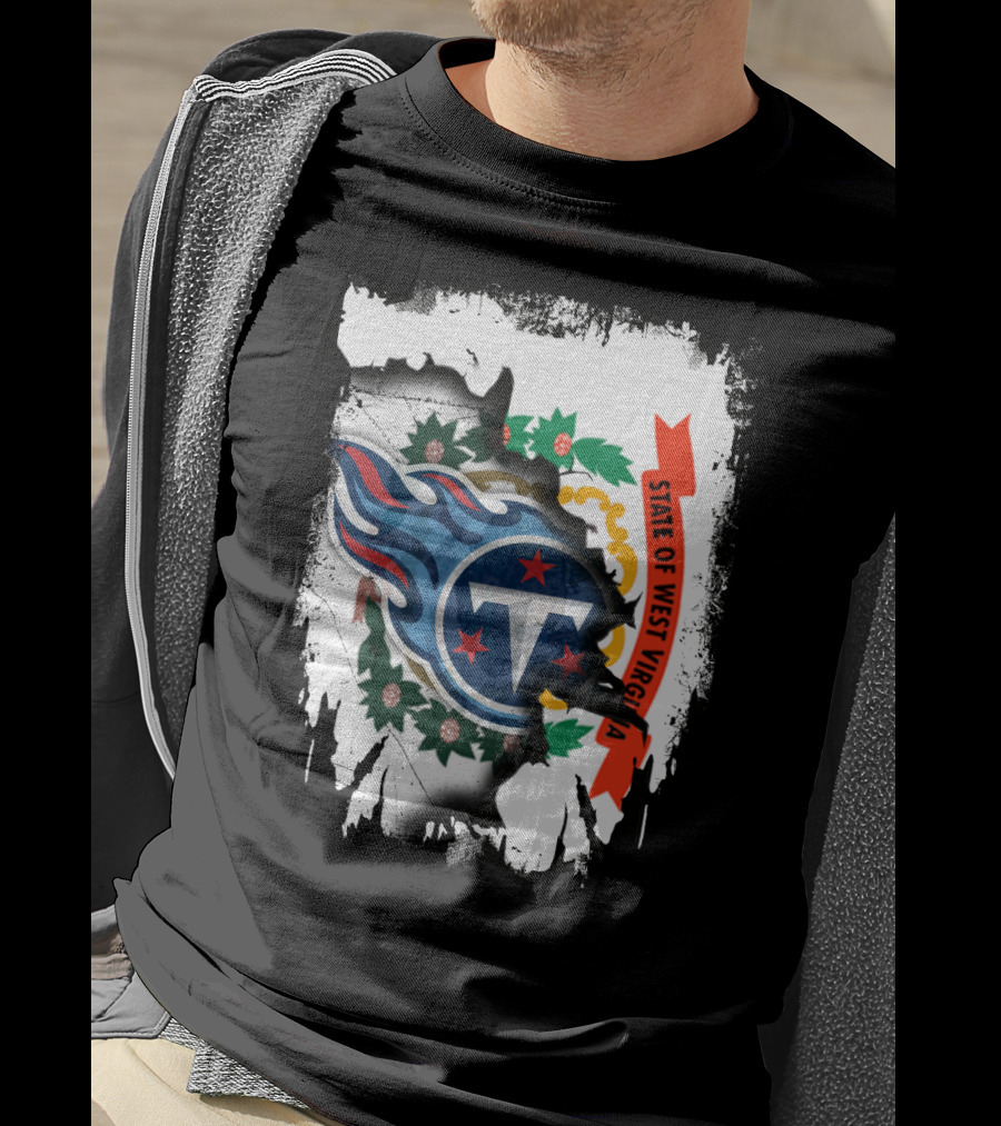 State Of West Virginia With Titans Flame T-Shirt