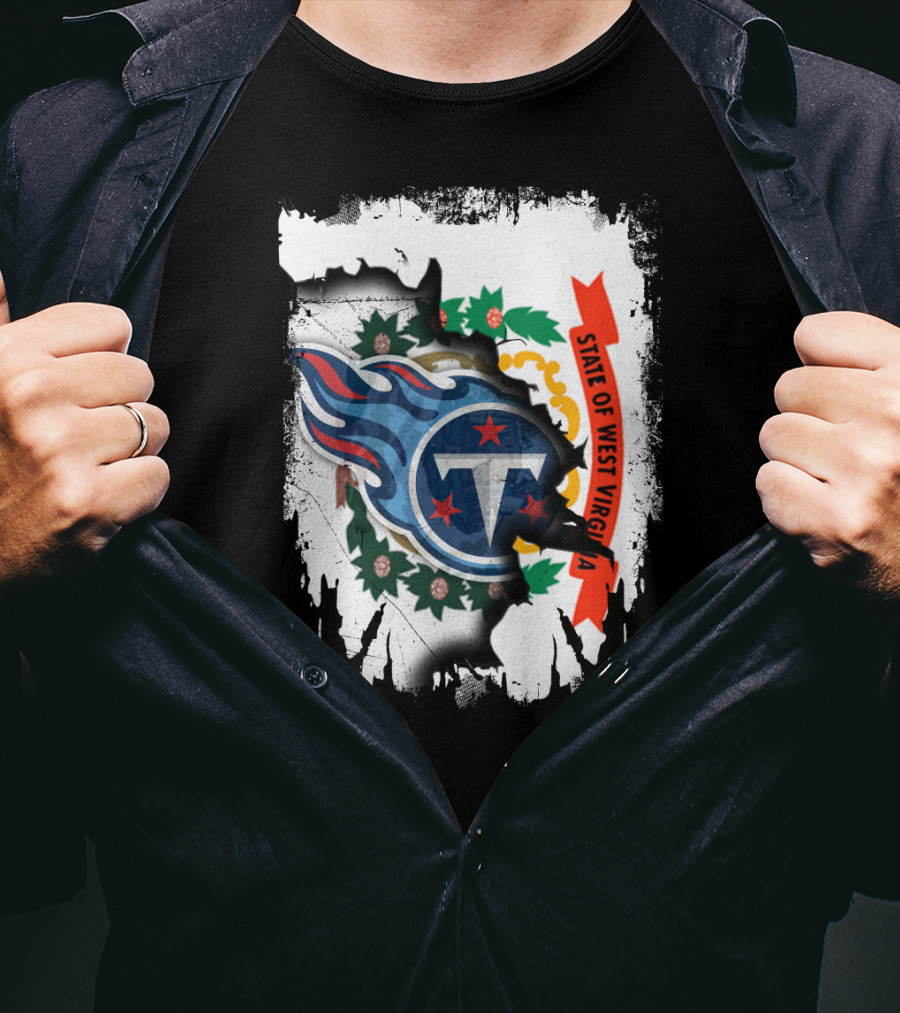 State Of West Virginia With Titans Flame T-Shirt