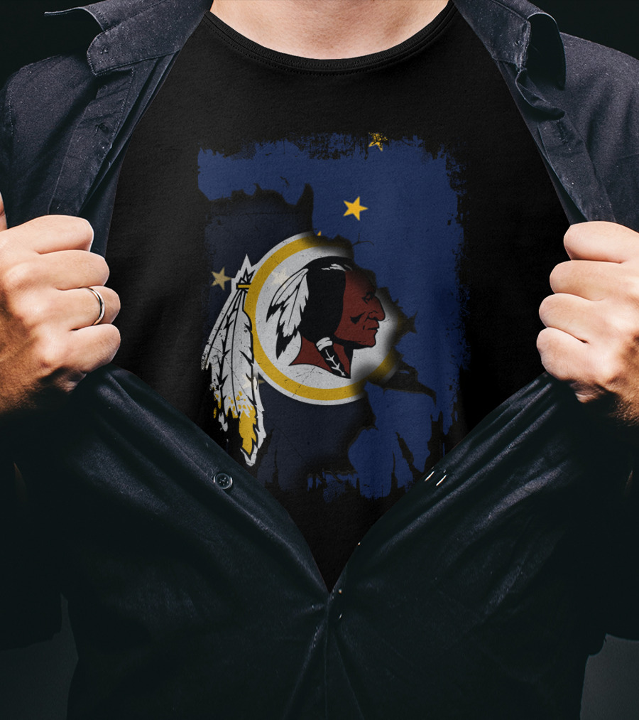 Together Alaska Washington Redskins Flag Fusion T-Shirt