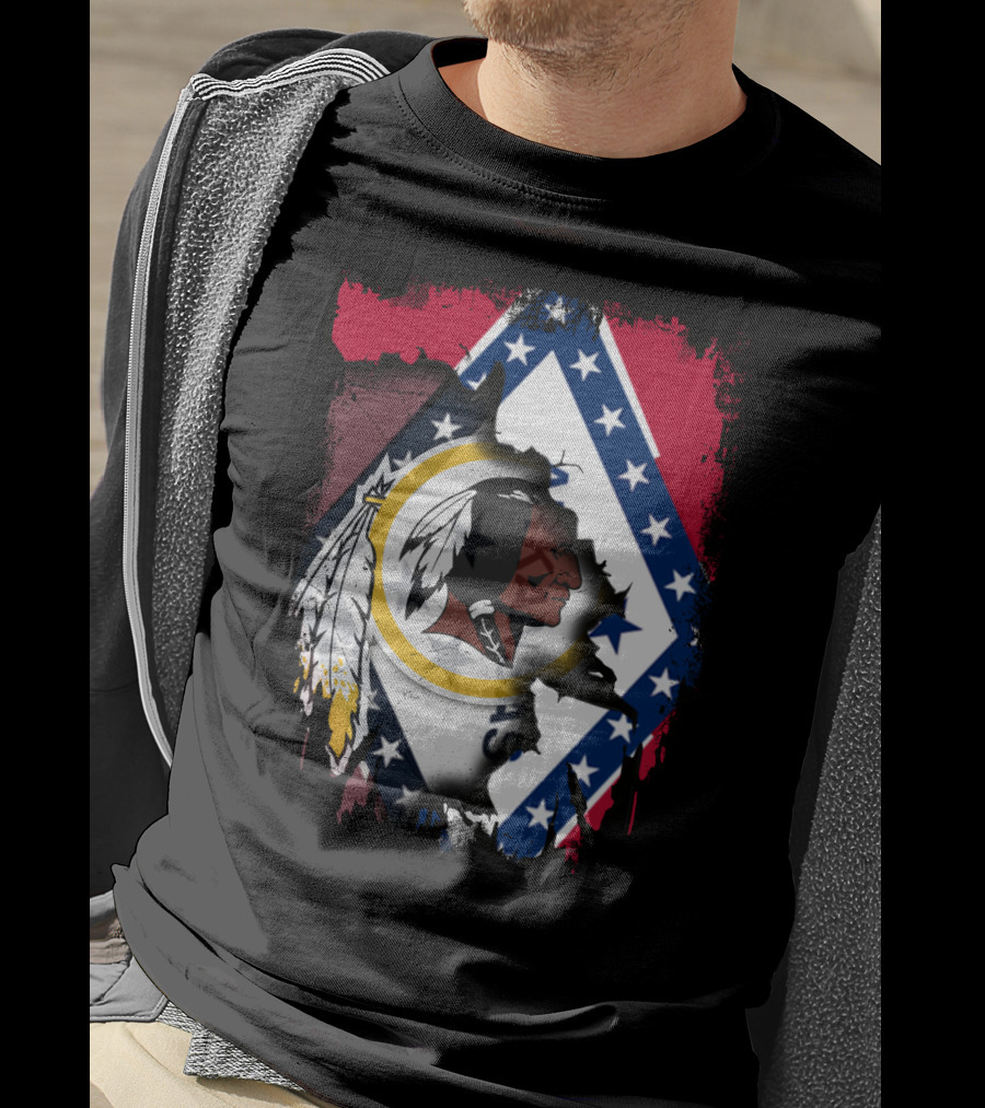 Together Arkansas Flag With Redskins T-Shirt