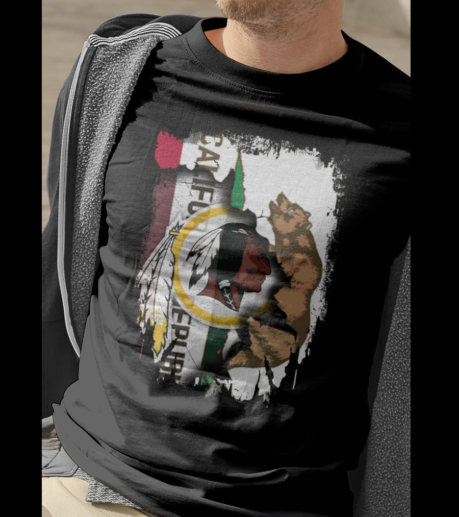 Together California Republic With Redskins Bear T-Shirt