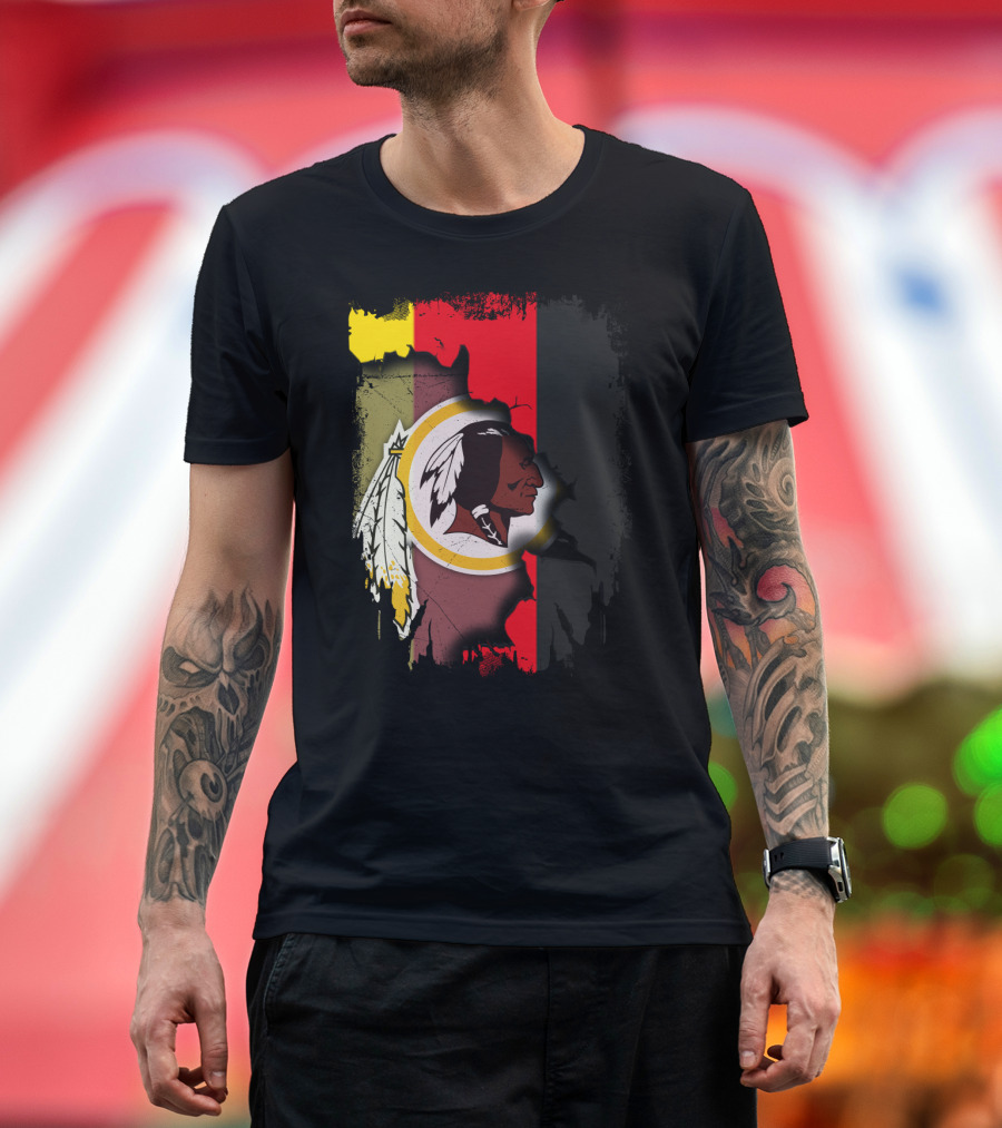 Germany Flag And Washington Football Team Logo Fusion T-Shirt