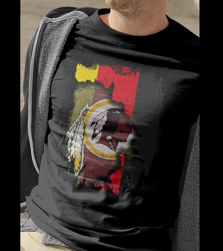 Germany Flag And Washington Football Team Logo Fusion T-Shirt