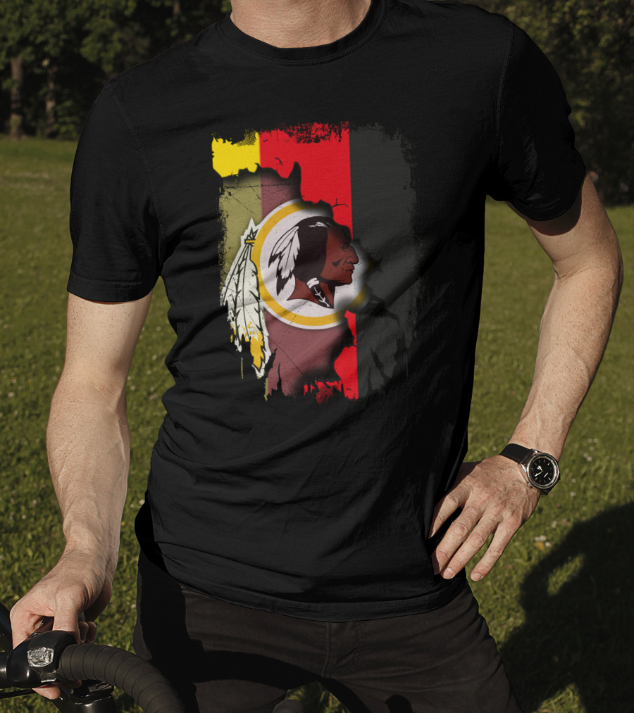 Germany Flag And Washington Football Team Logo Fusion T-Shirt