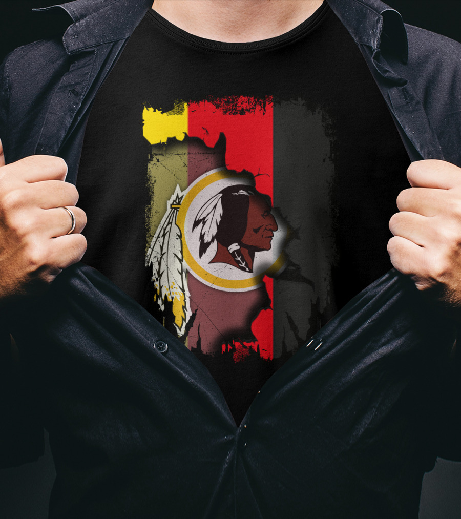 Germany Flag And Washington Football Team Logo Fusion T-Shirt