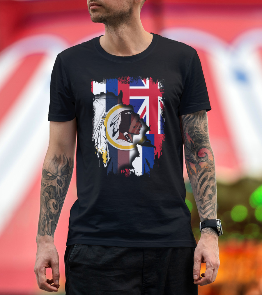 Hawaii Union Jack With Washington Redskins T-Shirt