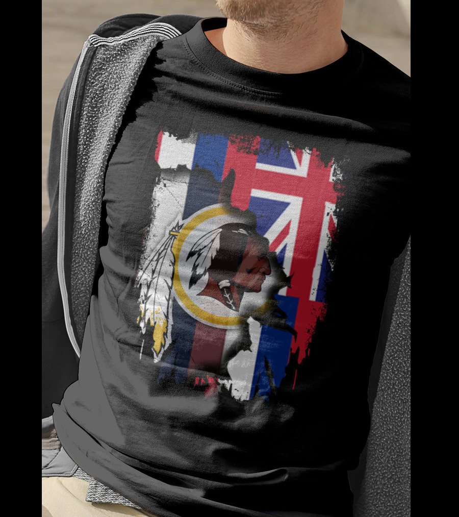 Hawaii Union Jack With Washington Redskins T-Shirt