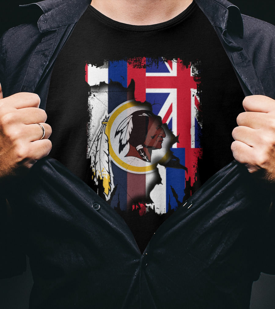 Hawaii Union Jack With Washington Redskins T-Shirt