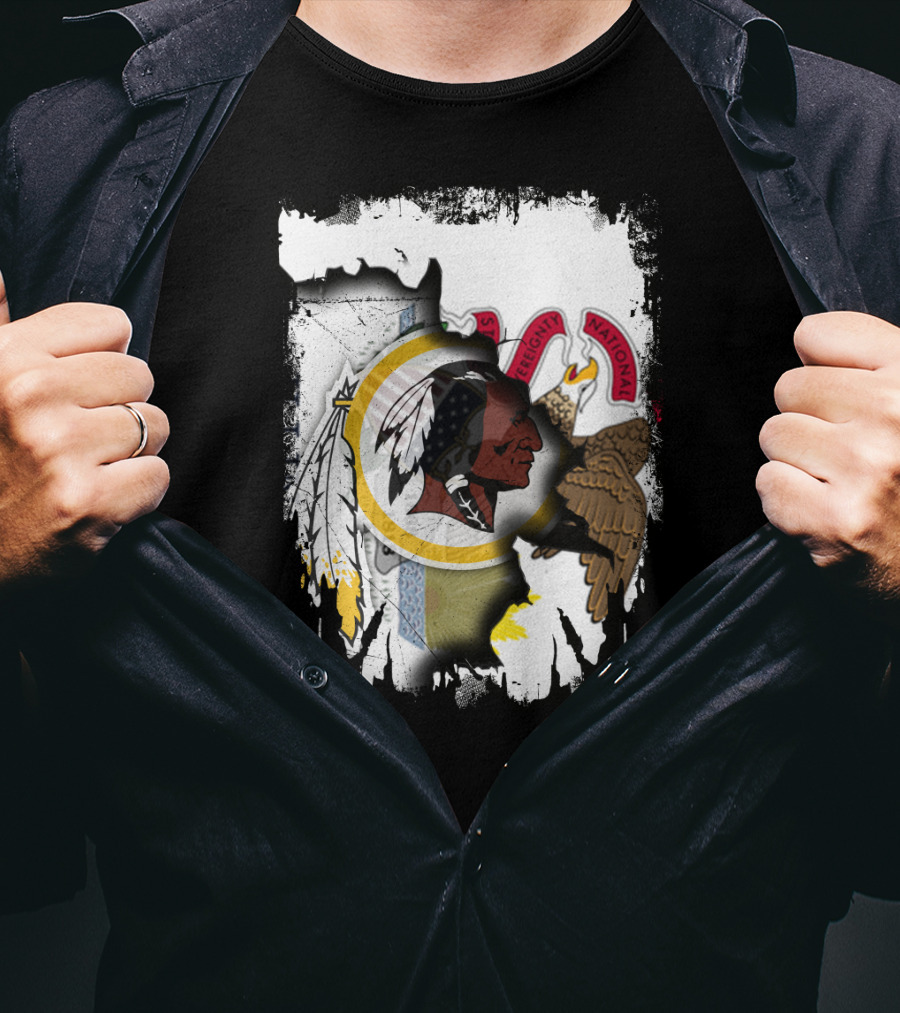 Illinois And Redskins Emblem Together With National And Sovereignty T-Shirt