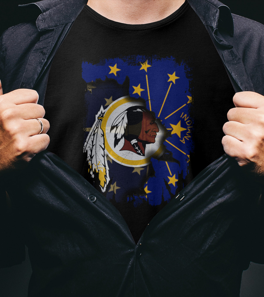 Indiana Stars And Redskins Logo Fusion T-Shirt