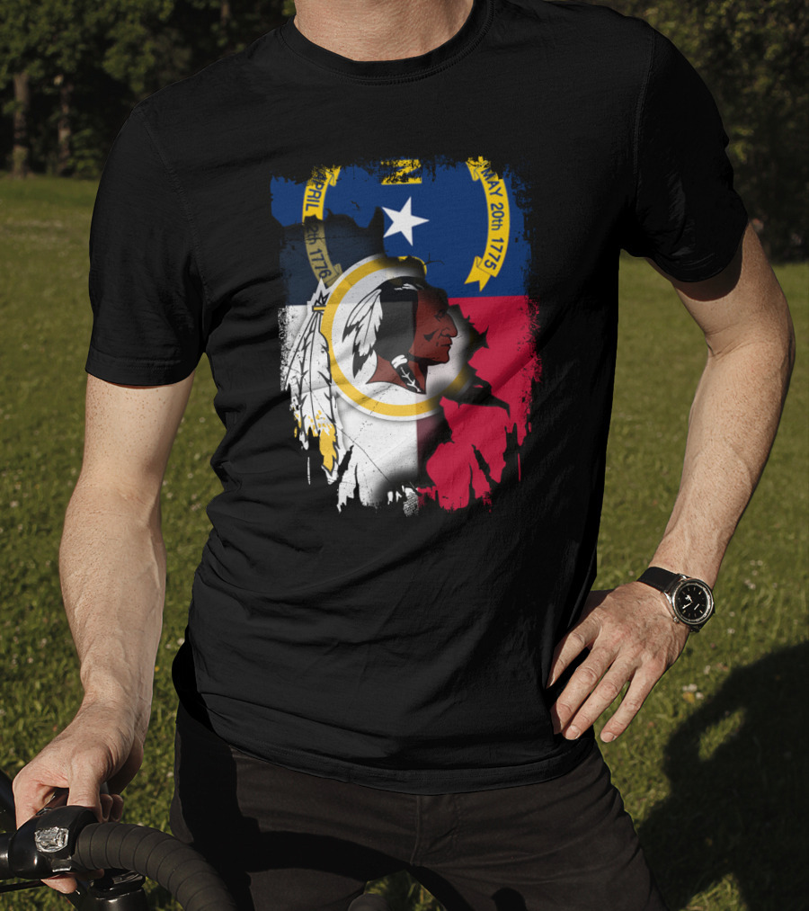 North Carolina State Flag Combined With Redskins T-Shirt