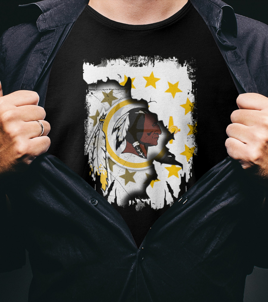 Together Rhode Island Flag With Washington Redskins T-Shirt