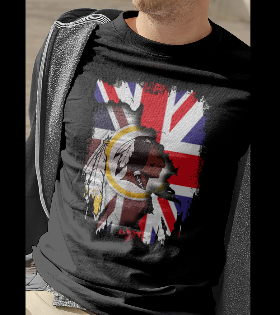 United Kingdom Union Jack With Washington Redskins T-Shirt