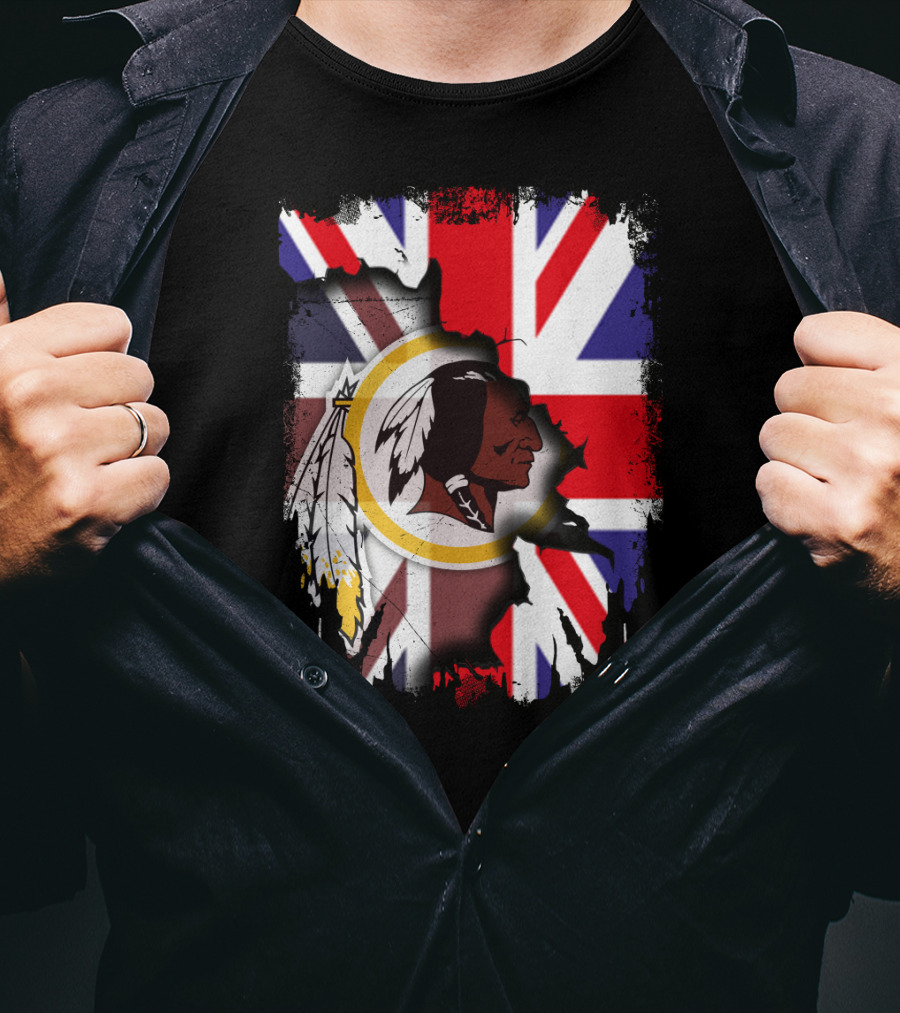 United Kingdom Union Jack With Washington Redskins T-Shirt