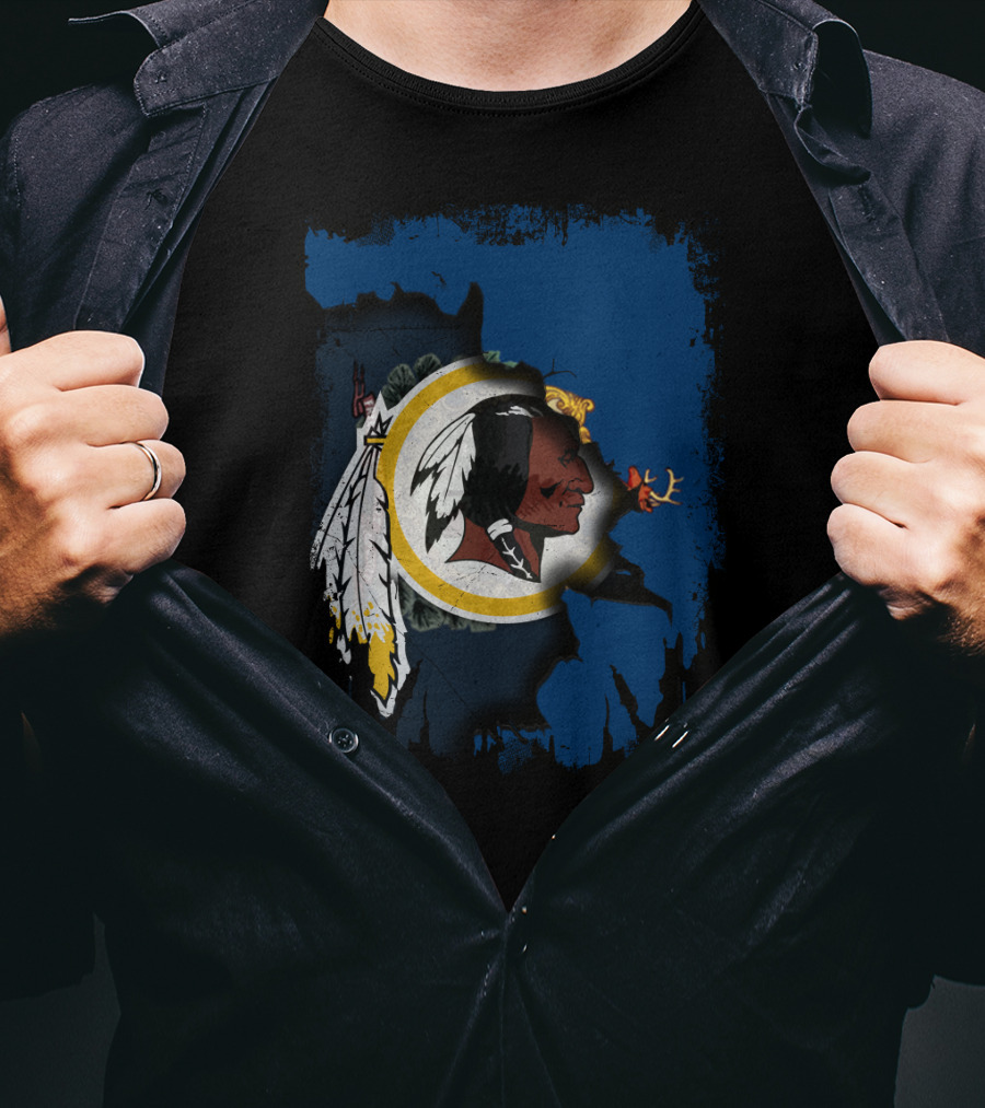 Together Vermont Redskins Map Iconography T-Shirt