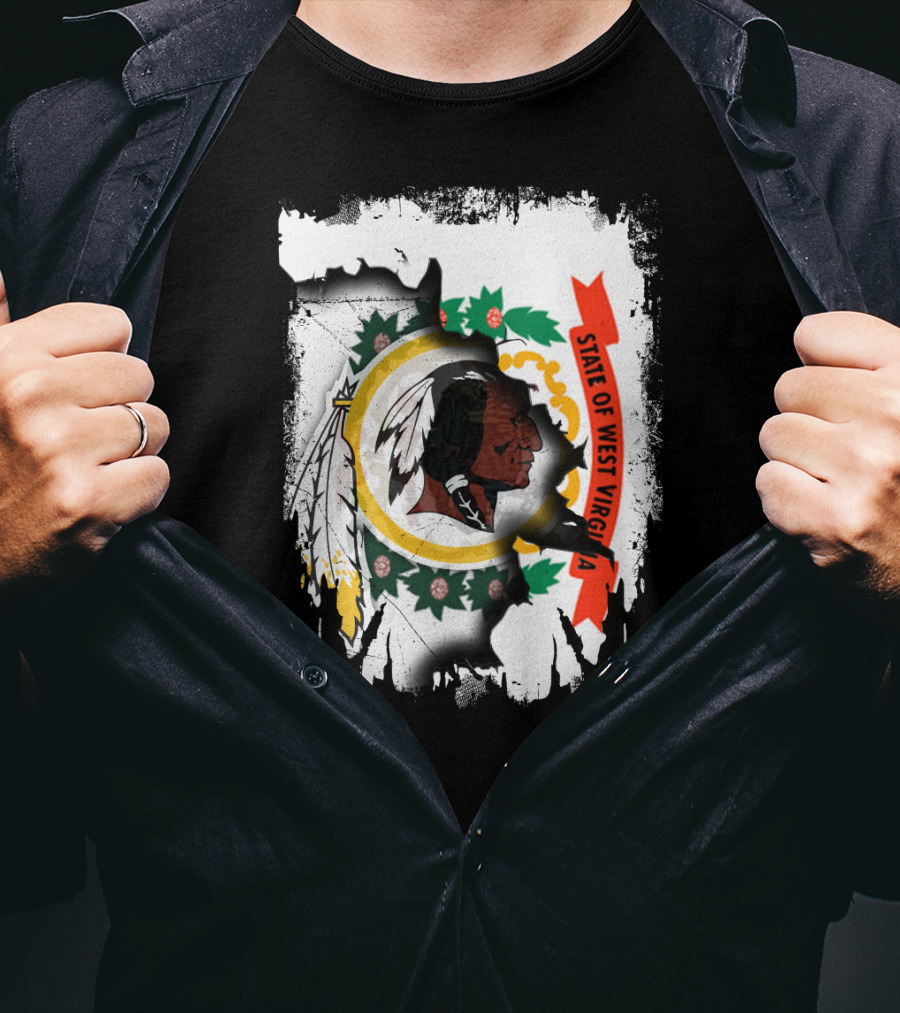 State Of West Virginia Redskins Collaboration T-Shirt