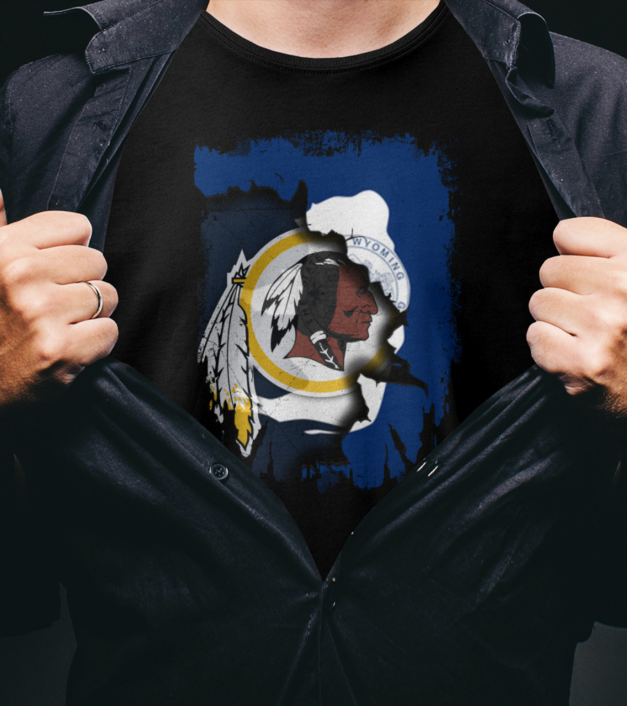 Wyoming State Pride With Redskins T-Shirt